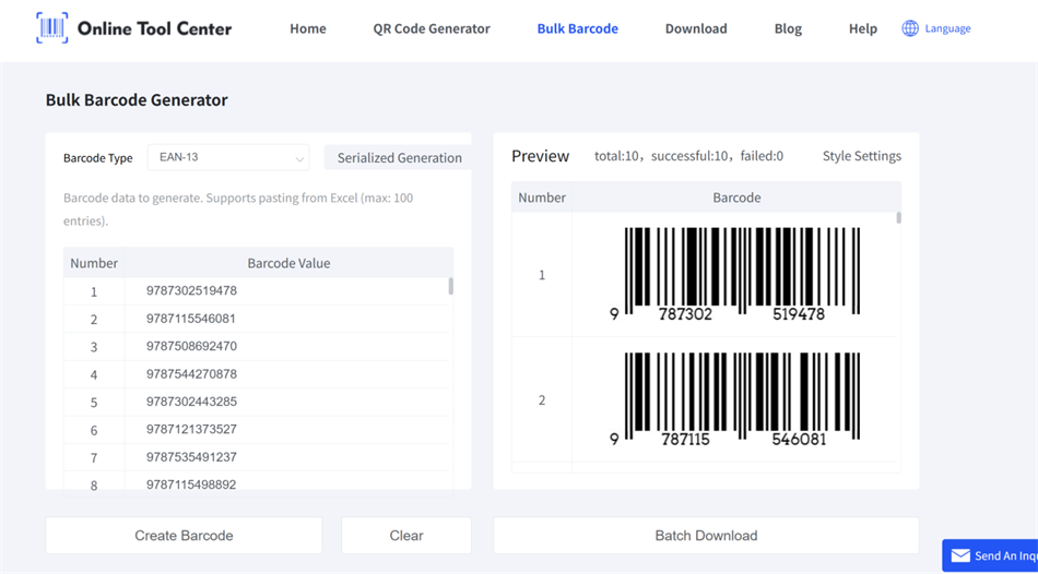 erate EAN 13 barcodes in batch إيراتي EAN 13 باركود في دفعة