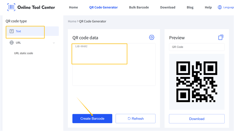 تحويل النص إلى رمز QR