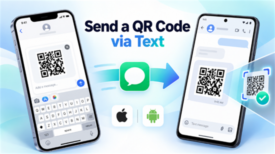 إرسال رمز QR بالنص