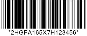 الرمز 39 VIN Barcode