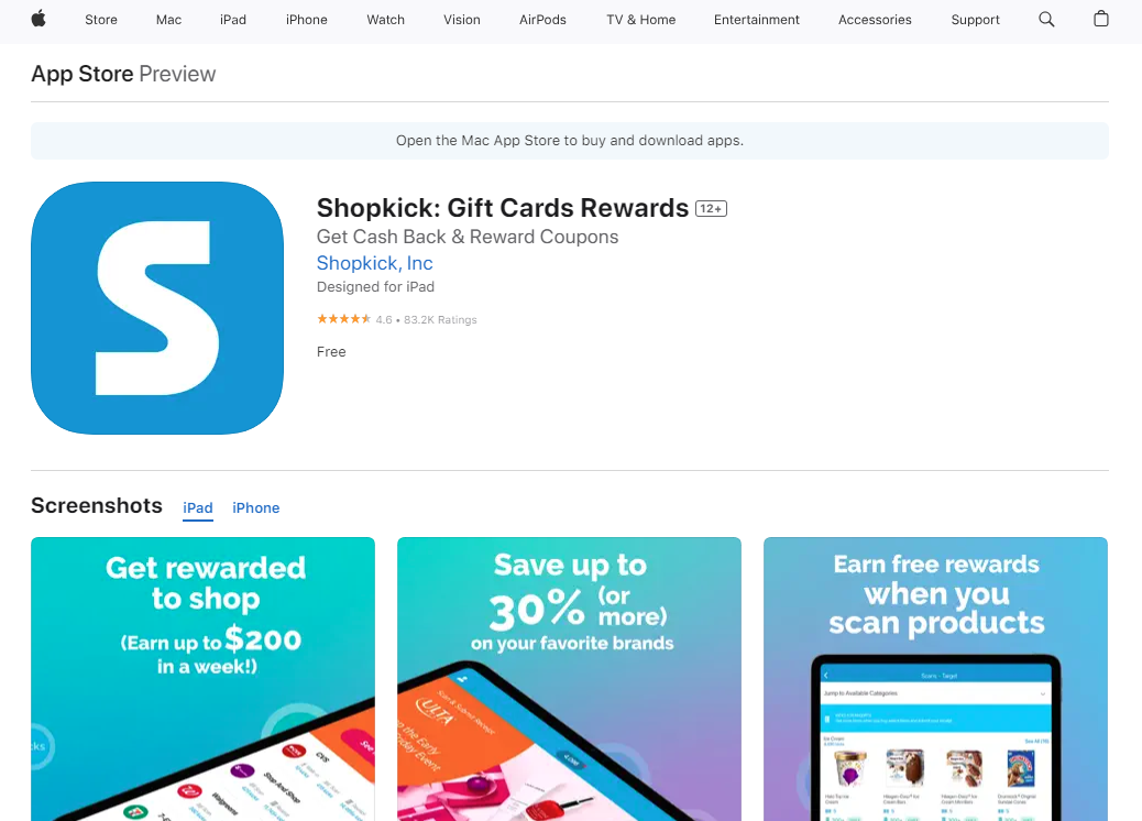 shopkick من التطبيق المتجر .