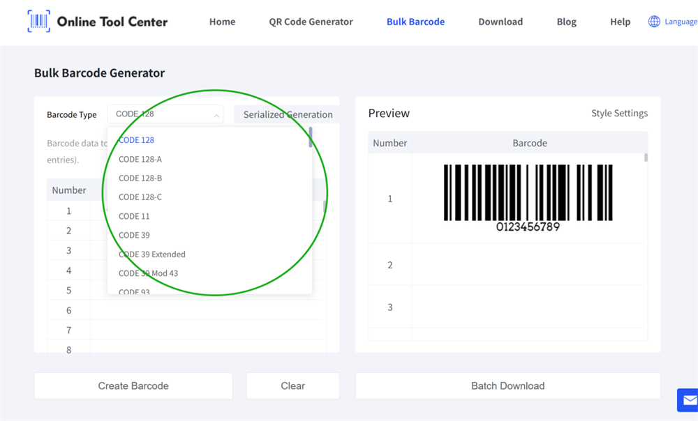 bulk barcode generator مولد الباركود السائبة