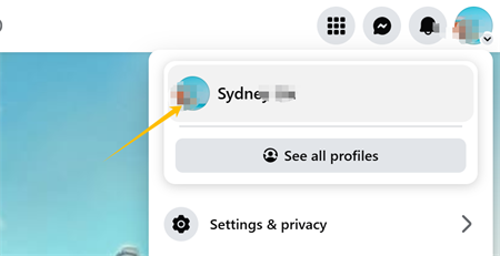 انقر على صورة الملف الشخصي على الفيسبوك