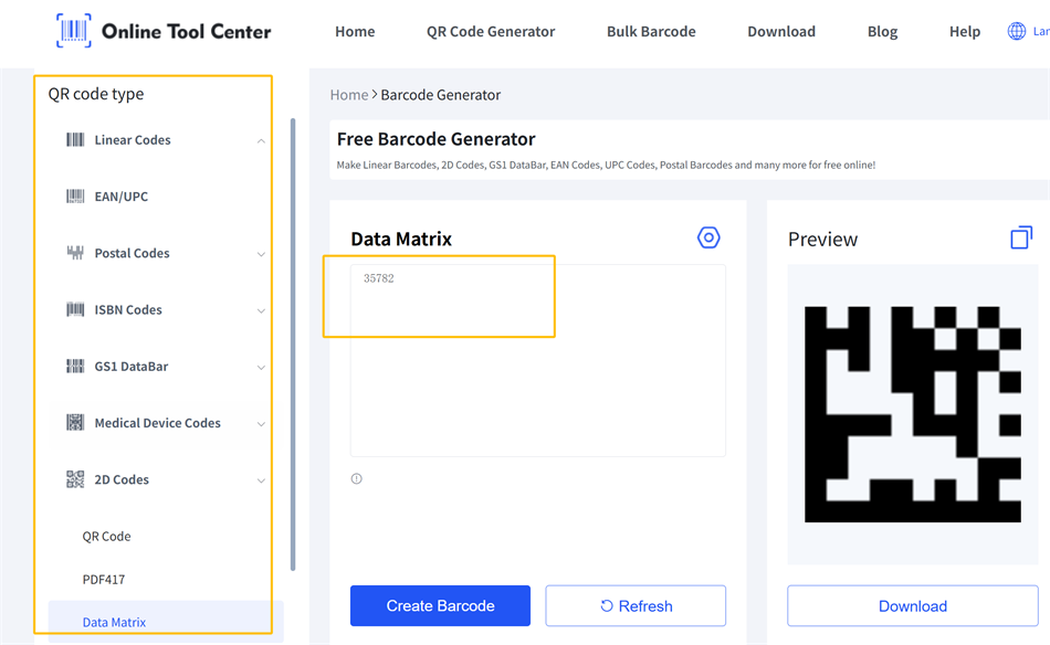 مولد رمز DataMatrix