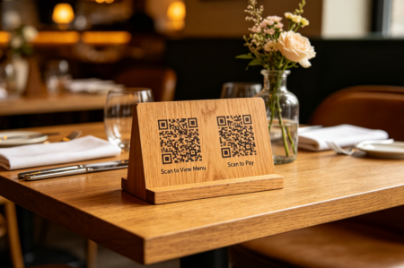 رموز QR مزدوجة في المطعم