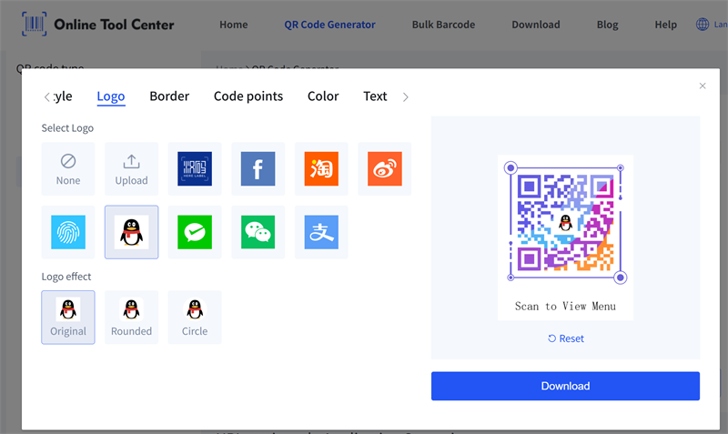 كود QR القائمة