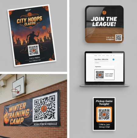 استخدام رموز كرة السلة QR