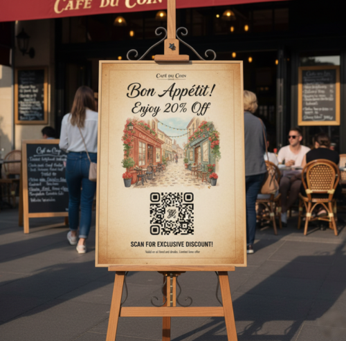 ترويج المطعم رمز QR
