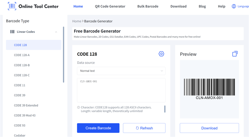 رمز إراتي 128 رمز للطبية comsumable