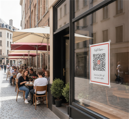 أوستر مع رمز QR