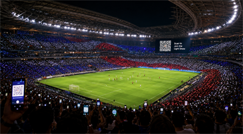 World Cup QR code light show كأس العالم عرض ضوء رمز QR