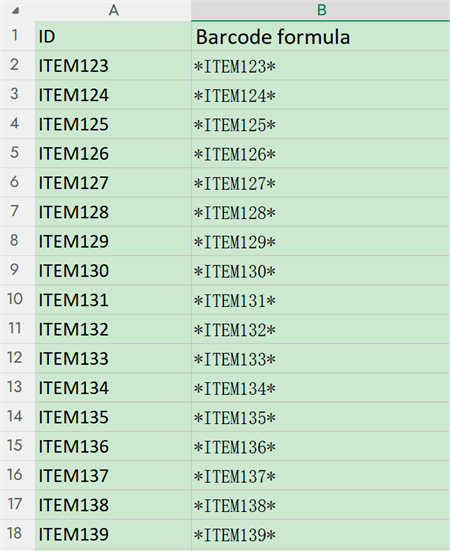 معرف الأصول Excel