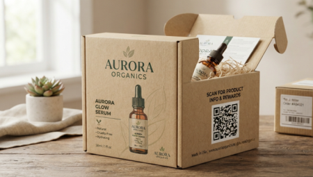 qr code on product packagi رمز qr على حزمة المنتج